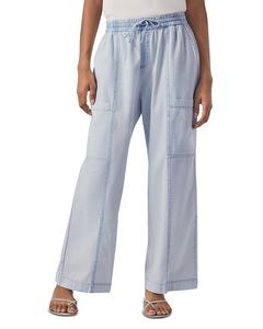 Широкие брюки в полоску цвета индиго Splendid, синий