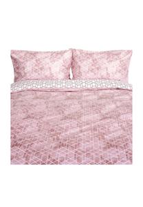 Розовое усиленное постельное бельё на молнии для односпальной и двуспальной кровати Cofi 240 x 220 см