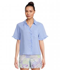 Топ Lilly Pulitzer Carden Ruffle Top, Jacaranda Blue