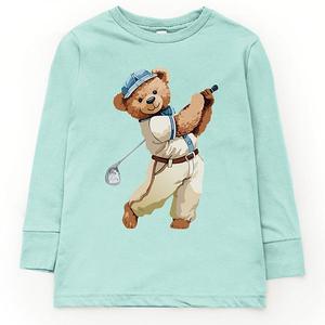 Футболка с длинным рукавом Watercolor golf bear для детей The Juniper Shop, Seafoam