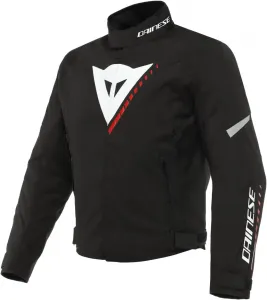 Мужская мотоциклетная куртка Dainese Veloce D-dry, водонепроницаемая, для круглогодичного использования, со съемным термослоем, Black/White/Lava Red