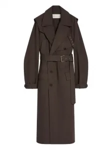 Двубортный тренч Dries Van Noten, коричневый