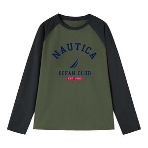 Лонгслив футболка осень подростки NAUTICA, зеленый
