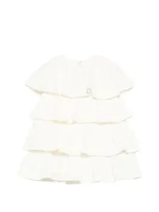 Платье с оборками Balmain Kids, белый