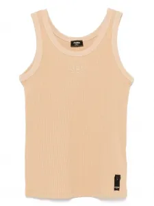 Топ с вышитым логотипом FENDI, нейтральный