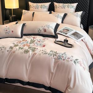 FUANNA Комплект постельного белья 2.0м: пододеяльник 220x240см, простыня, 2 наволочки, сатин, цвет розовый нефрит