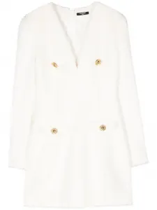 Твидовое платье мини BALMAIN, белый