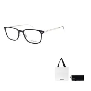 MONTBLANC Очки с прямоугольной оправой, Black Silver