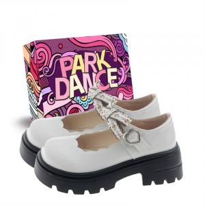 PARK DANCE Женские туфли Мэри Джейн на массивном каблуке - 1519 Белый (в коробке), цвет 1519 White (Box Included)