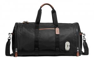 COACH Мужская черная сумка через плечо из нейлона с кожаной вставкой большая