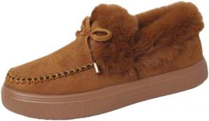 Женские теплые сапоги с декором в виде банта, прочные, для улицы, снежной погоды, поездок на работу, большого размера Fusecottc, Light Brown