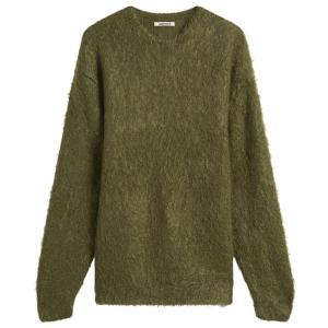 Джемпер из ворсистой мохеровой шерсти Auralee, оливковый