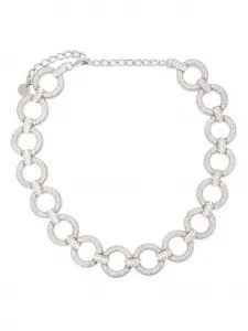 Колье с кристаллами Self-Portrait, серебристый