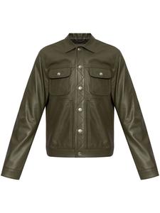 DSQUARED2 кожаная куртка на молнии, коричневый