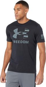 Новая мужская футболка с логотипом Freedom от Under Armour, (002) Black/Pitch Gray