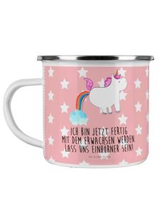 Кружка-пердеж с единорогом и надписью в пастельно-красном цвете Mr. & Mrs. Panda