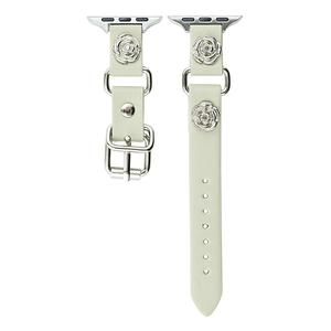 Ремешок Apple совместимость кожа 49мм IBOANN, черные бриллианты