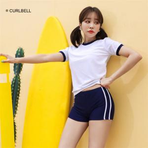 SBART SAILBEE купальник женский сплит консервативный спортивный стиль горячие источники для плавания скрытые белые шорты + шорты S-XL