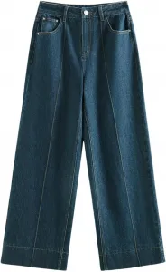 Женские джинсы с высокой талией, прямые, слегка расклешенные