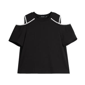 ELLE Футболка женская Black Crew Neck тонкая