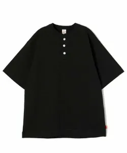 Мужская футболка Healthknit Max Weight Jersey Henley с коротким рукавом и воротником-стойкой Select Brands, цвет Black