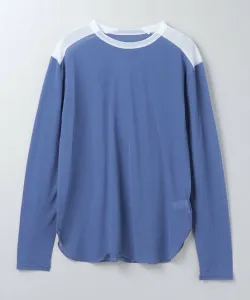 Футболка с длинным рукавом из хлопка и нейлона с прозрачной кокеткой 6(Roku), цвет Royal