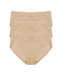 Женский комплект из 3 трусиков-бикини Bliss Perfection French Natori, Cafe