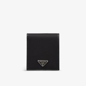 Кошелек из переработанного нейлона и кожи Re-Nylon Prada, черный