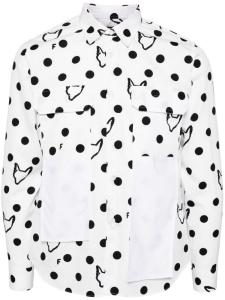 Black Comme Des Garçons рубашка в горох, белый