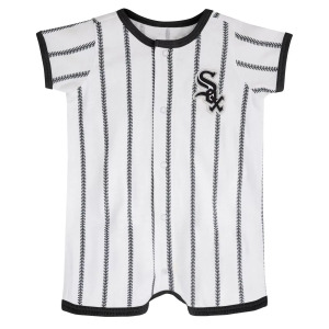 Белый комбинезон для младенцев Chicago White Sox в тонкую полоску Power Hitter Outerstuff