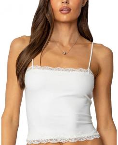 Кроп-топ Cruella с кружевной отделкой Edikted, белый