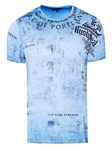 Выцветшая футболка с синими принтами Rusty Neal