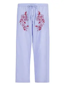 Брюки с цветочной вышивкой Baziszt, синий