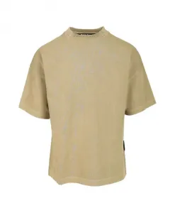 Зеленая футболка, стандартный крой, хлопок. Palm Angels, зеленый