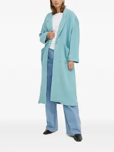 Однобортное пальто с накладными карманами American Vintage, синий