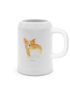 Пивная кружка Corgi Po без слов в белом цвете Mr. & Mrs. Panda