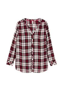 Блузка в клетку с круглым вырезом Sheego, винно-красныйклетчатый