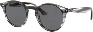 Солнцезащитные очки Ray-Ban RB2180 круглой формы для мужчин и женщин + комплект с аксессуарами, Striped Grey Havana / Dark Grey