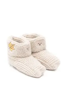 Тапочки с вышивкой в виде листьев Nanan, бежевый