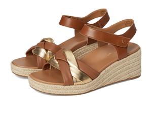 Туфли VIONIC Saratoga Espadrille Sandals, Tan/Gold Leather