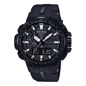 Часы CASIO Waterproof Sports Shockproof Solar Powered Quartz Mens Black Analog, черный