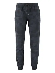 Брюки с камуфляжным принтом и кулиской THE (Alphabet), синий