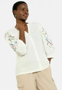 Блузка с вышитыми рукавами Lolaliza, Optical White