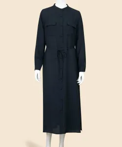 Платье-рубашка с воротником-стойкой из полиэстеровой саржи Brooks Brothers, цвет Navy