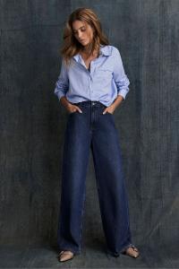 Очень мягкие широкие джинсы Mint Velvet, синий