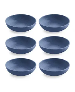 Набор из 6 низких мисок Planta Artisan, 8 дюймов, 43,3 унции Abode Homewares, indigo