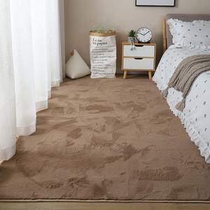 Budis Ковер 80х160 см из искусственного меха кролика, для спальни/гостиной, утепленный, короткий ворс, цвет хаки