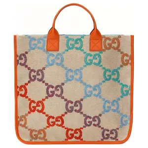 Льняная сумка-шоппер с кожаными вставками, шоппер, сумка через плечо, детская сумка Kids' GUCCI, basic set (bag+dust bag)