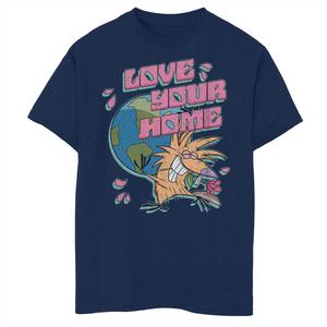 Футболка с рисунком Nickelodeon Angry Beavers Norbert Love Your Home Earth для мальчиков 8–20 лет Licensed Character