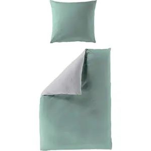 [T] Двустороннее постельное белье BIERBAUM «Modern Plain, производство Германия, высококачественное качество Renforcé из 100% хлопка, постельное белье и наволочка на молнии, сертифицированы STANDARD 100 by OEKO-TEX, можно использовать круглый год» (2 шт.